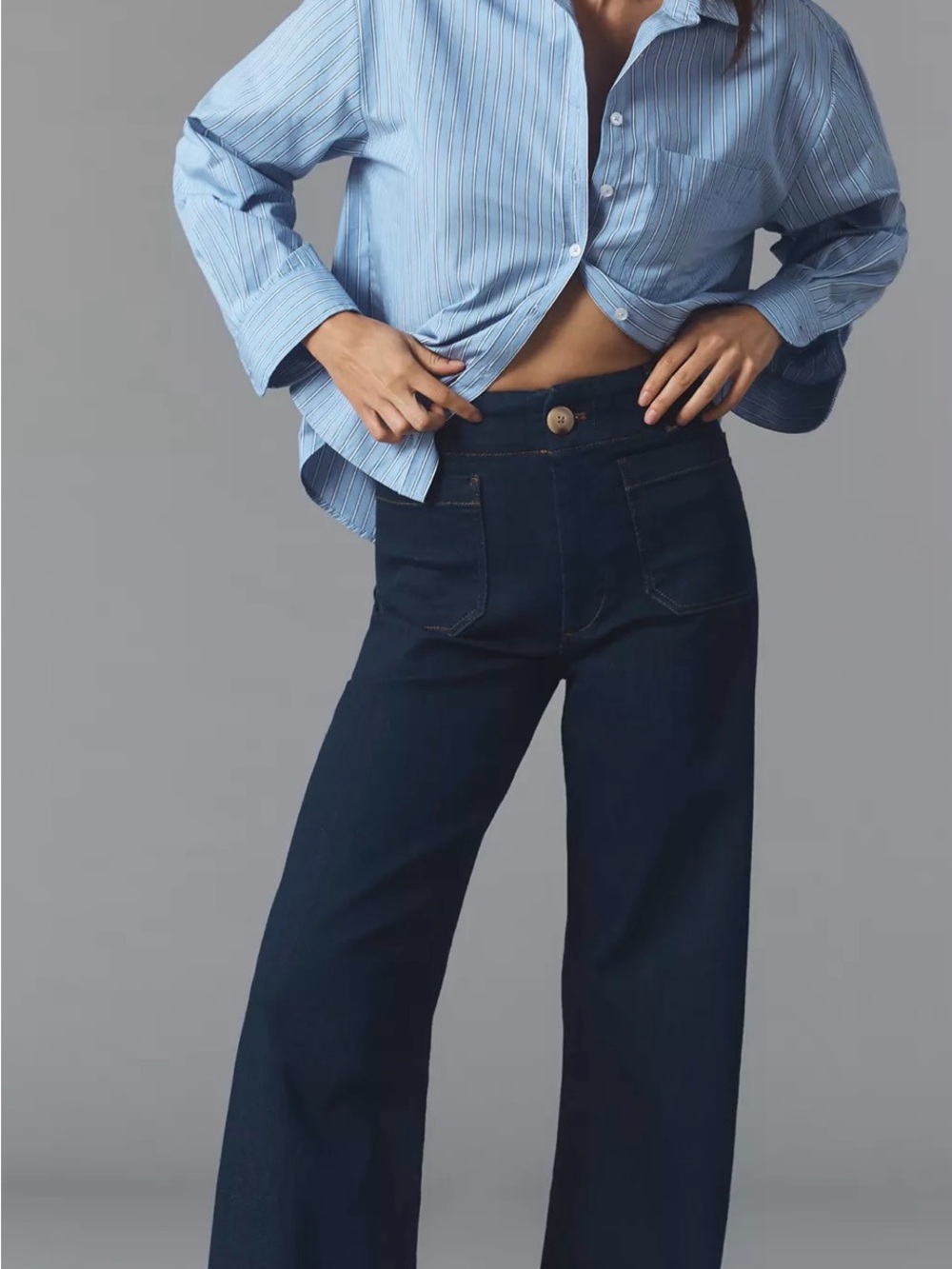 Maeve “Colette” Anthropologie High-Rise Wide-Leg Women's Jeans in Dark Indigo